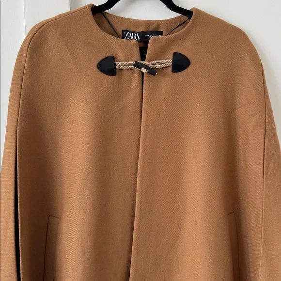 Zara Manteco Camel Cape Size S - Picture 5 of 14